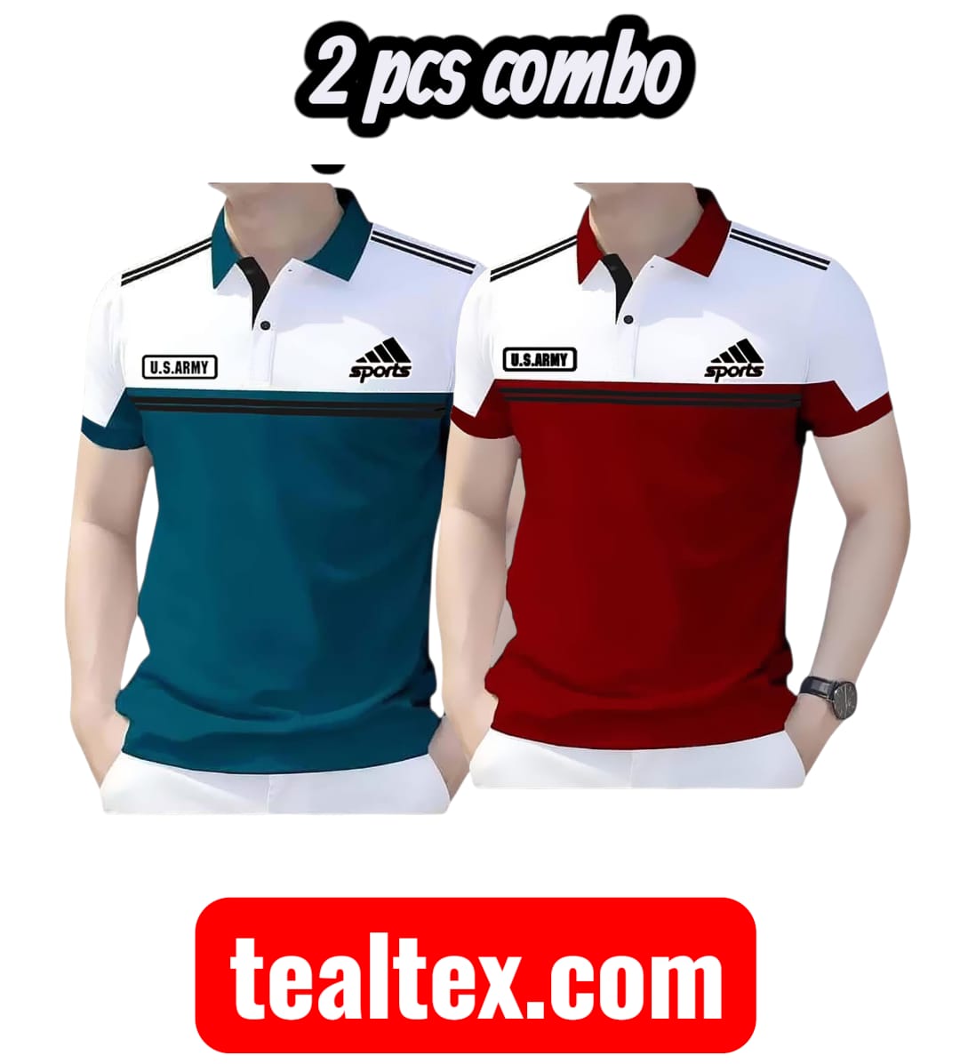 2 Pcs Combo PK Cotton Polo Shirt For Men's [2-119]